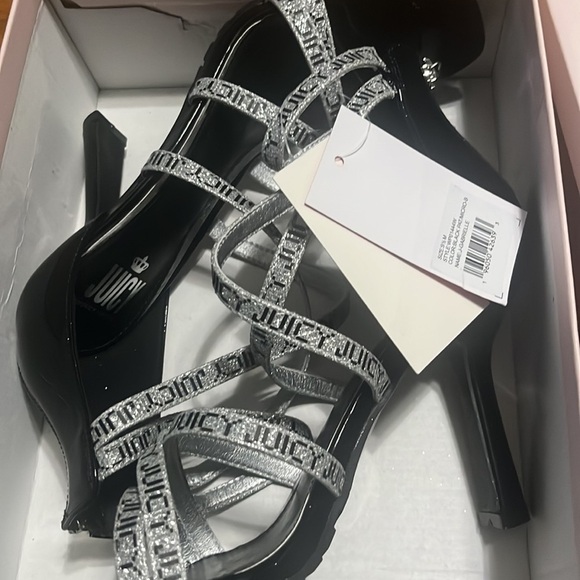 Juicy Couture Rhinestone Black High Heels - Picture 5 of 5
